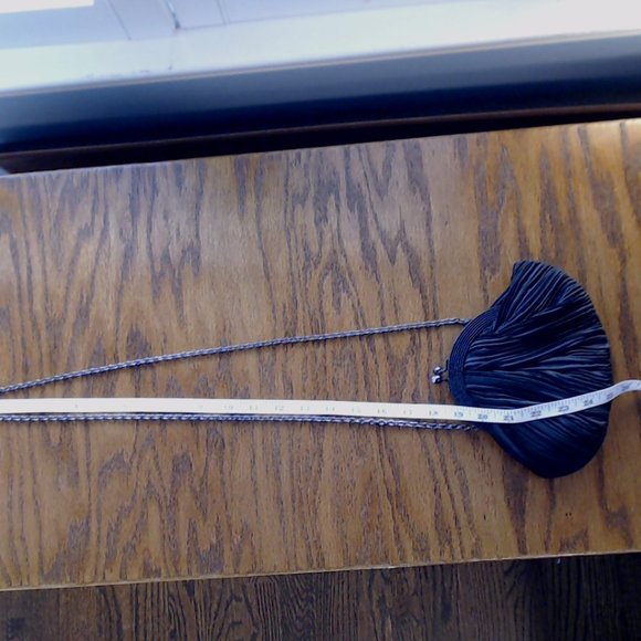 Franchi Pleated Satin rhinestone clasp chain strap evening bag - Picture 10 of 13